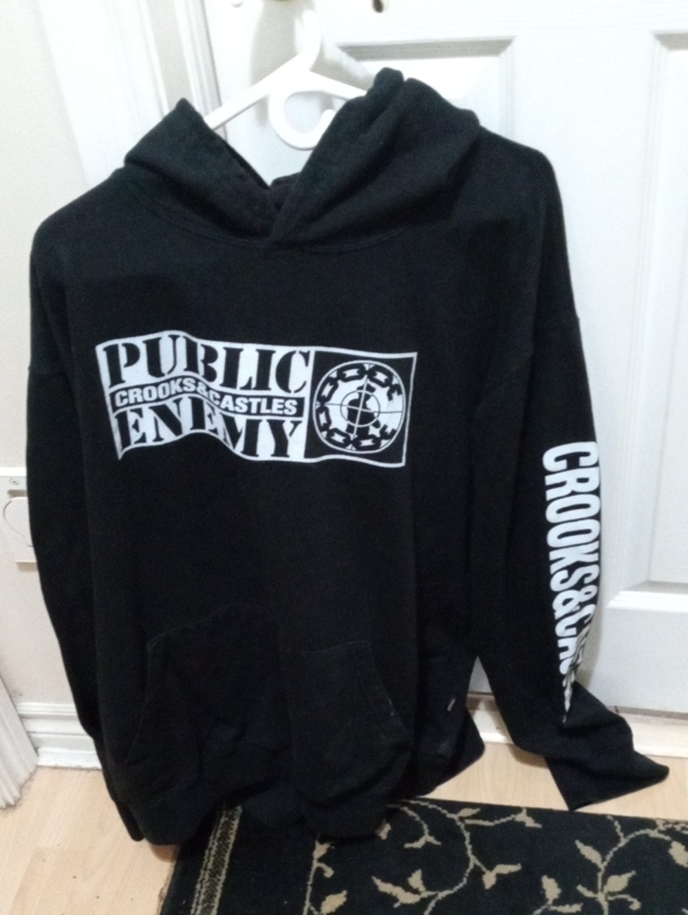 $5>>>Crooks & Castles Black Public Enemy Graphic Zip-Up Hoodie